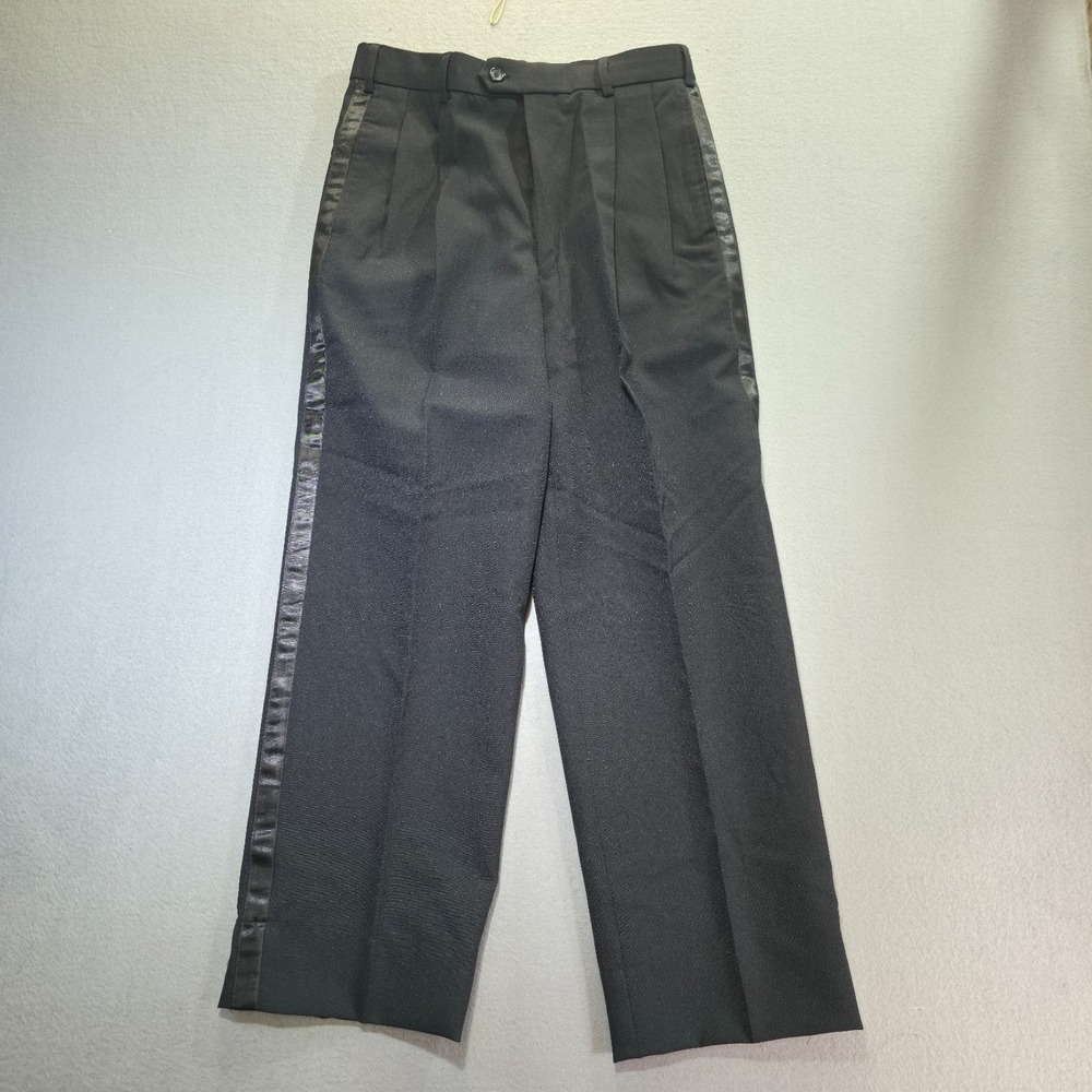 Sean Ray Men's Black Pleated Tuxedo Pants Size‎ 29X27